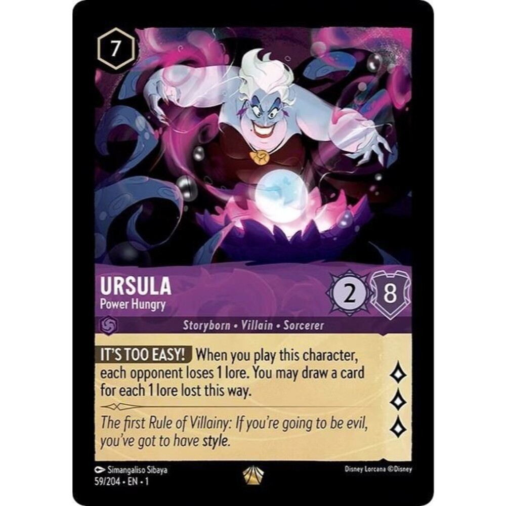 DISNEY LORCANA (THE FIRST CHAPTER) NON-FOIL Ursula Power Hungry Legendary